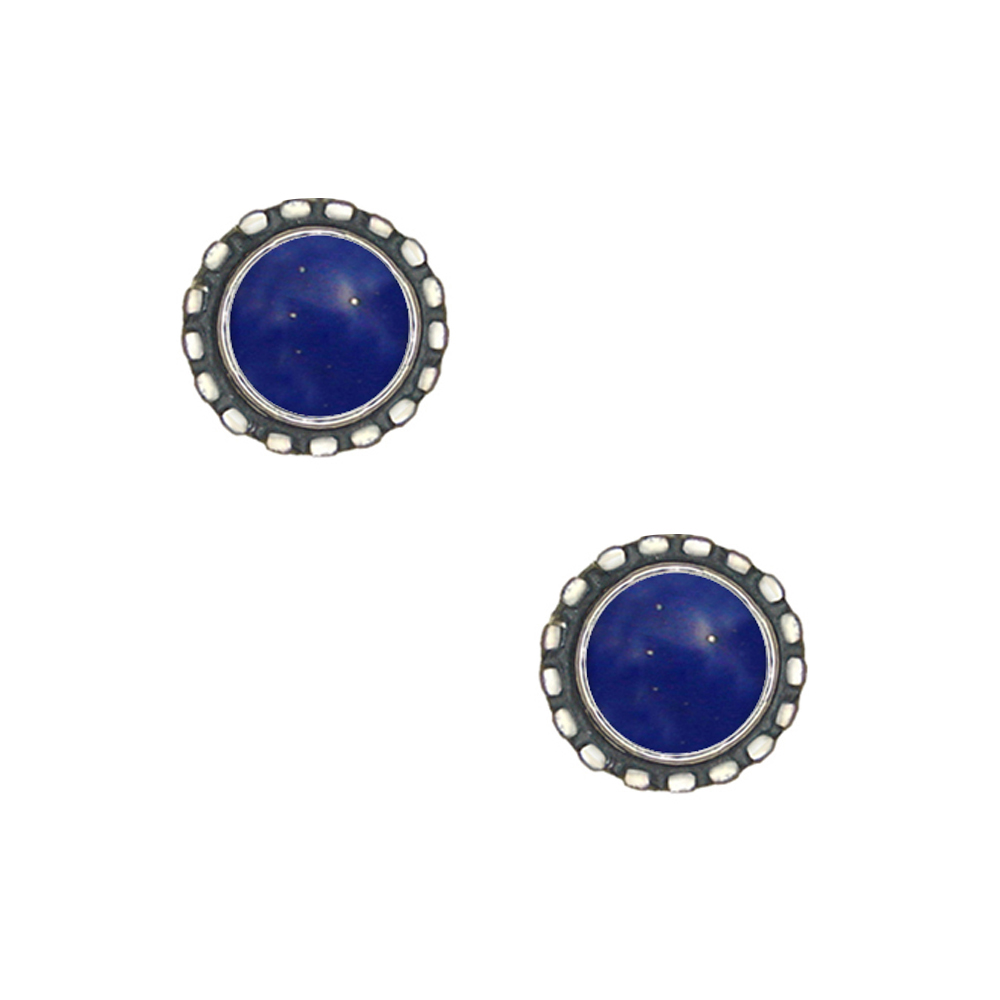 Sterling Silver Petite Lapis Lazuli Post Stud Earrings
